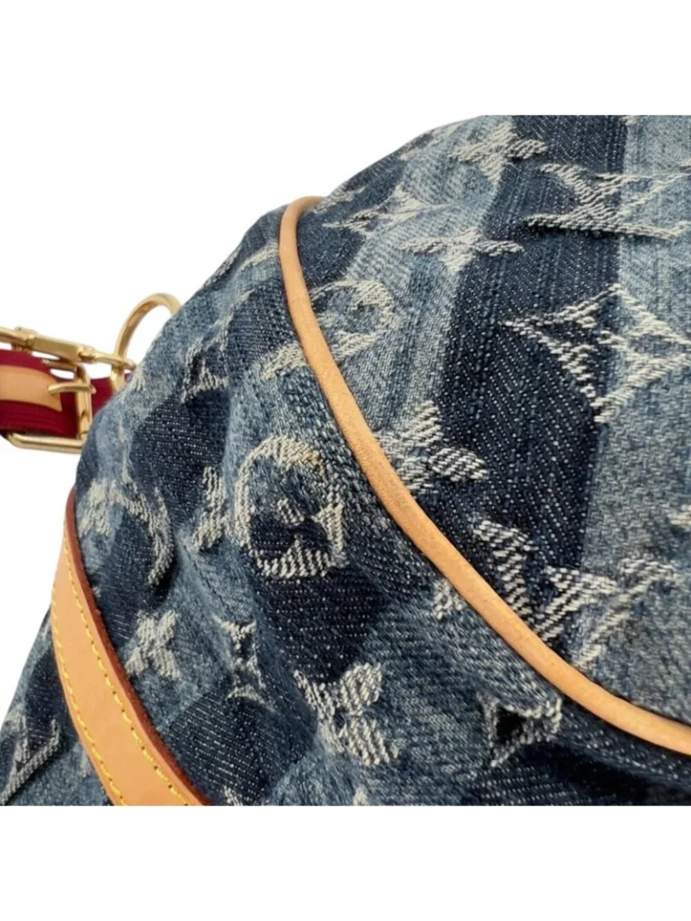 Louis Vuitton Monogram Denim Cavaliere GM Handbag Blue 2-Way